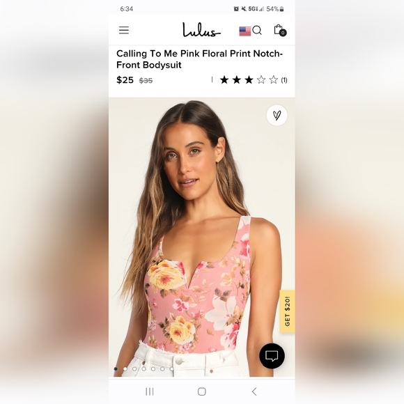 NWT Lulu's Floral Bodysuit - Picture 8 of 8